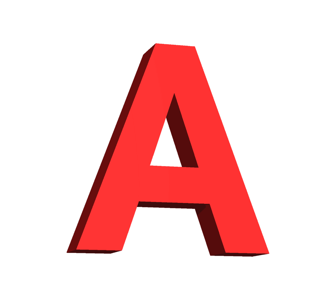Red Letter A on Transparent Background in Digital Design