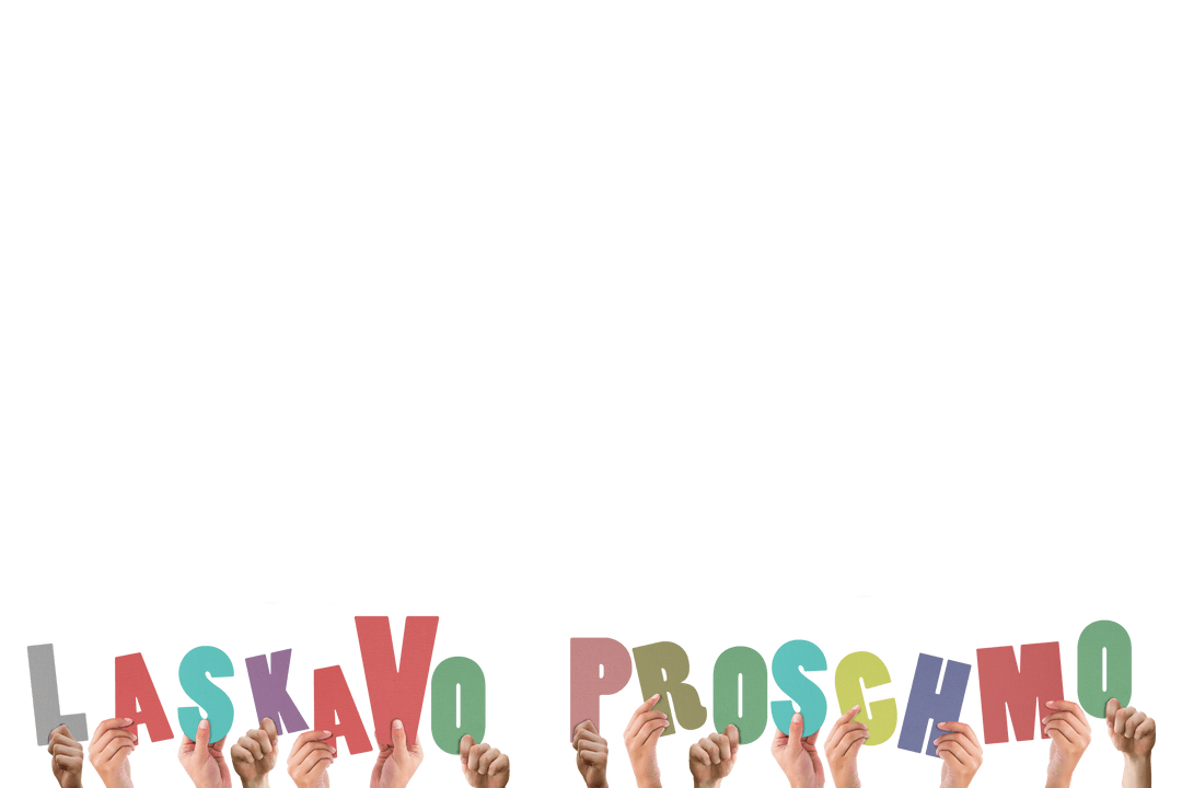 Laskavo Prosimo Greeting with Hands on Transparent Background