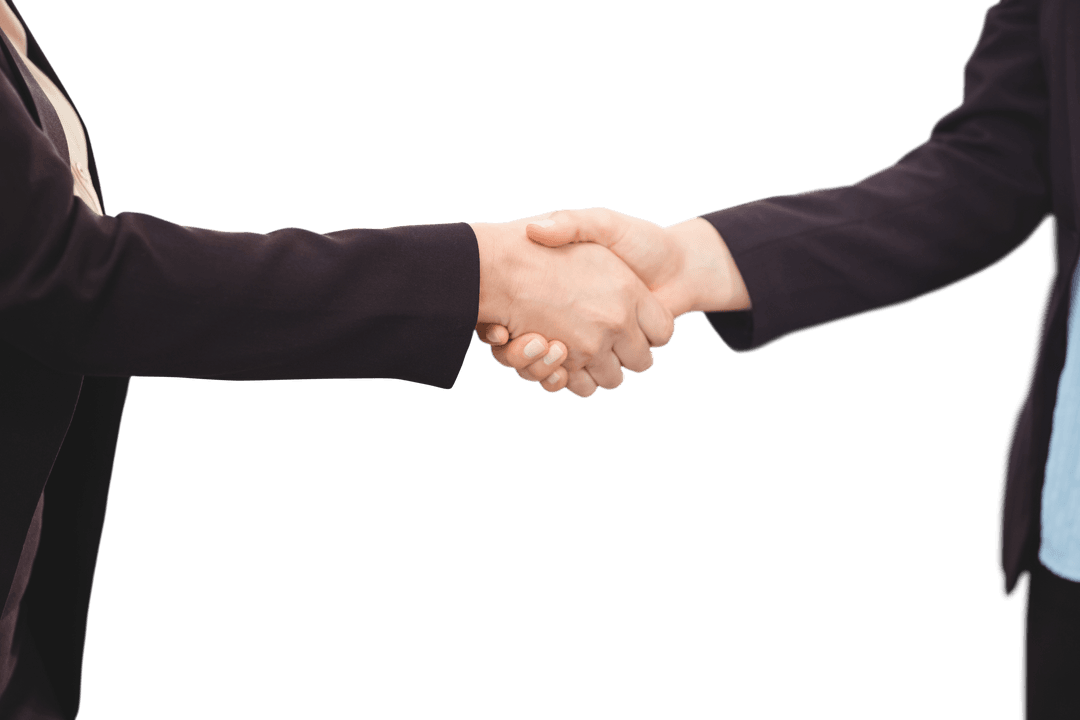 Transparent Business Handshake Agreement Illustration