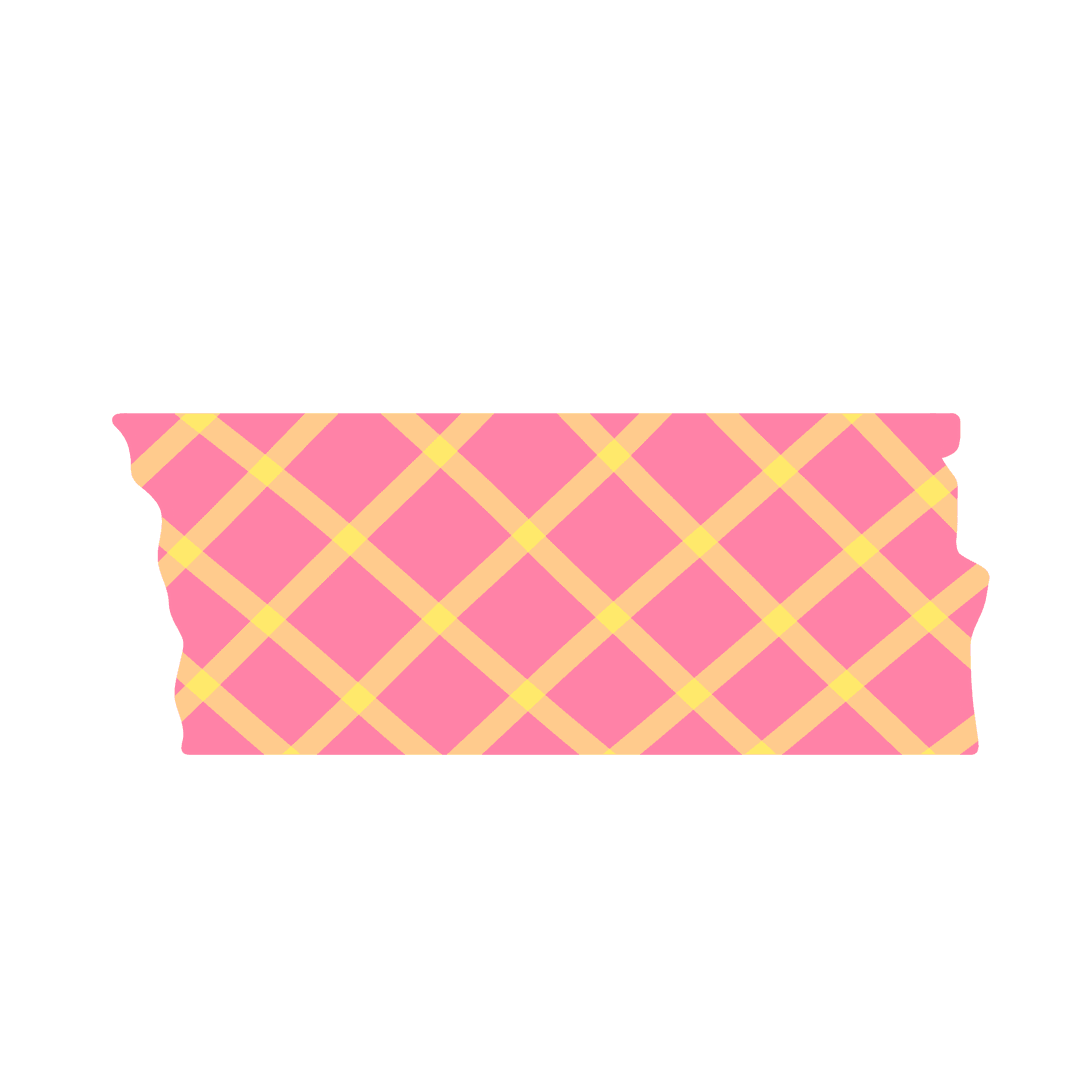 Transparent Pink Striped Pattern Tape on Flat Background
