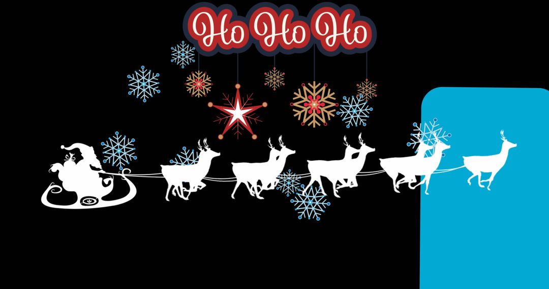 Festive Christmas Scene with Santa and Snowflakes