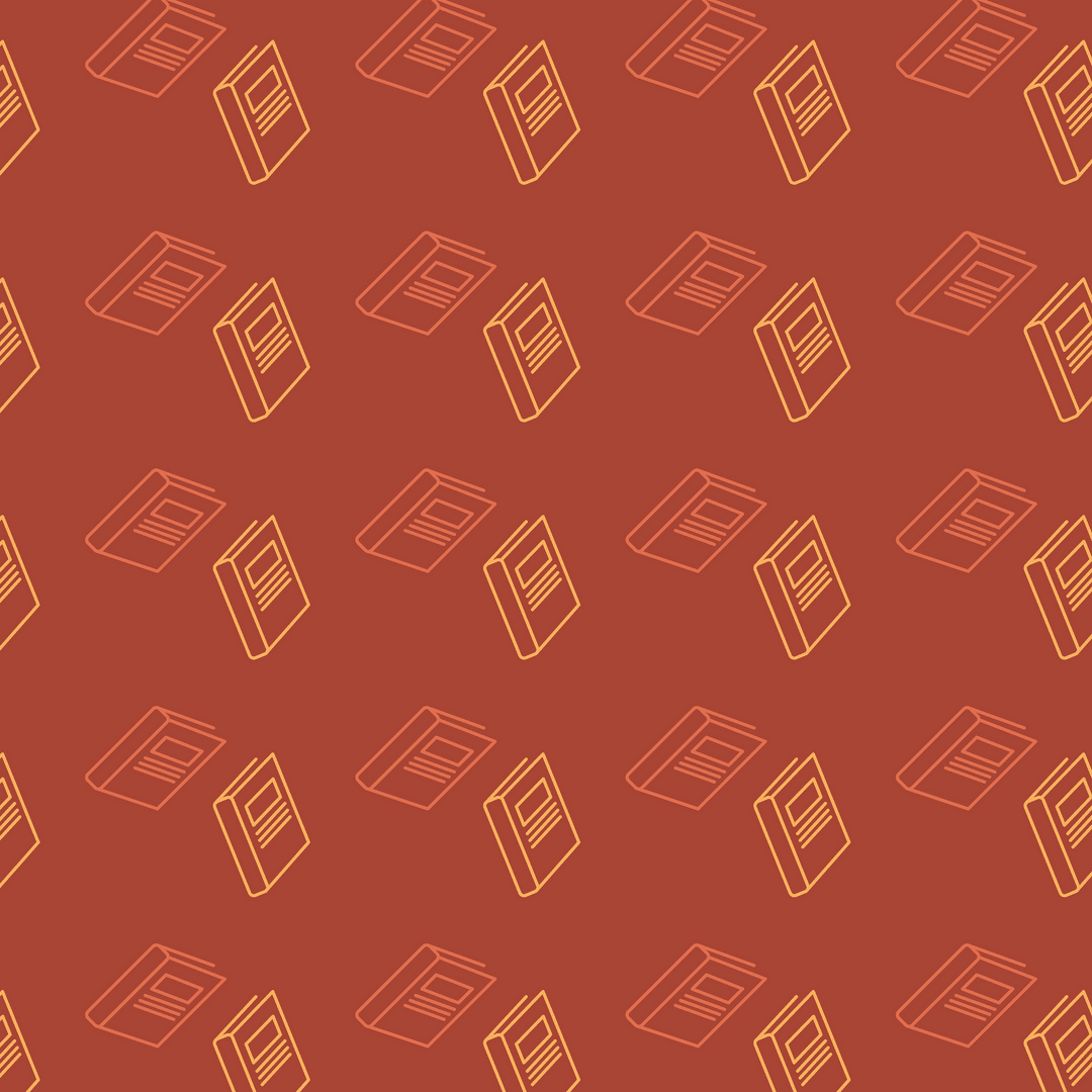 Seamless vector pattern of books on transparent background