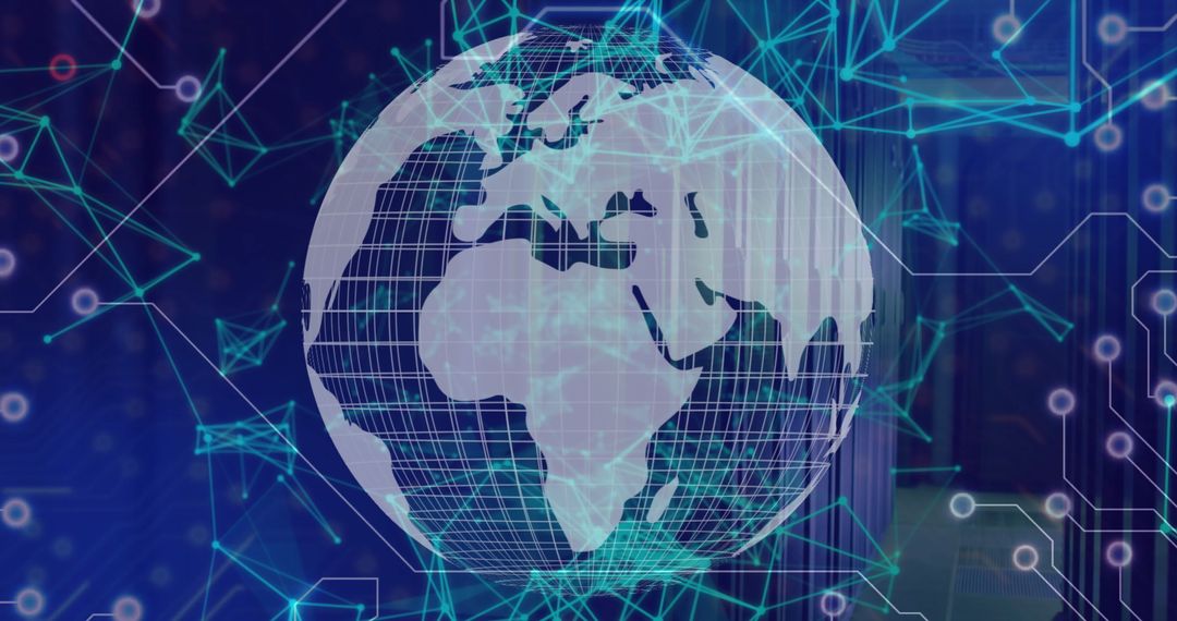 Futuristic Digital Globe with Network Connectivity Lines