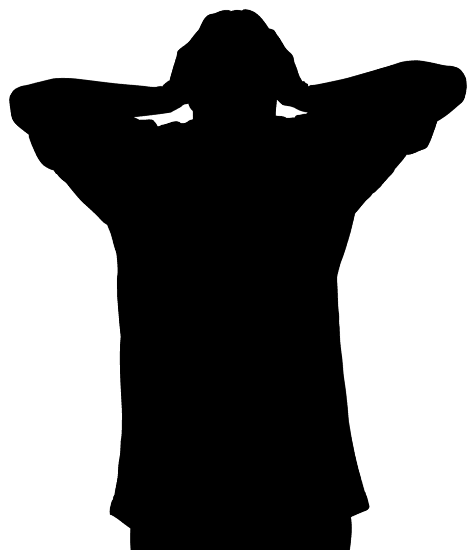 Transparent Silhouette of Person Holding Head in Stress