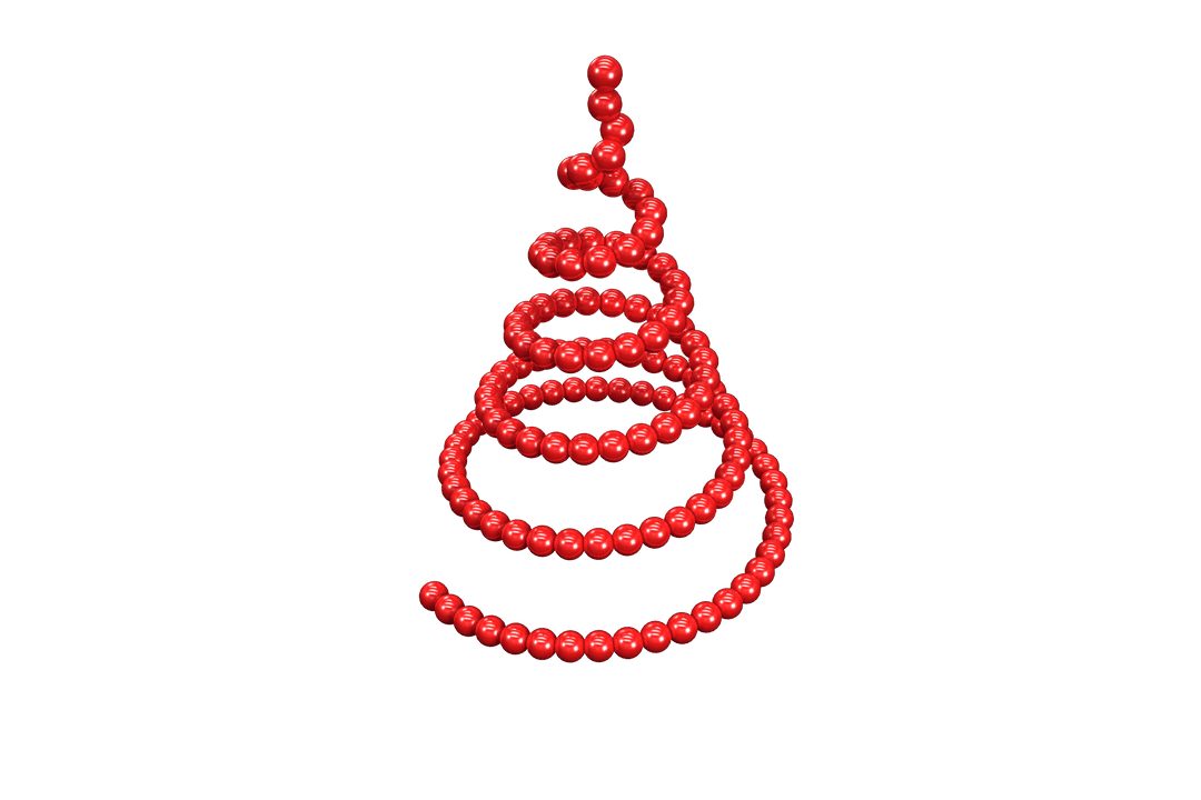 Spiral Christmas Garland on Transparent Background