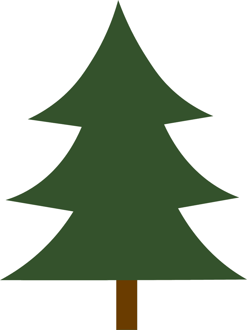 Digital Green Christmas Tree on Transparent Background