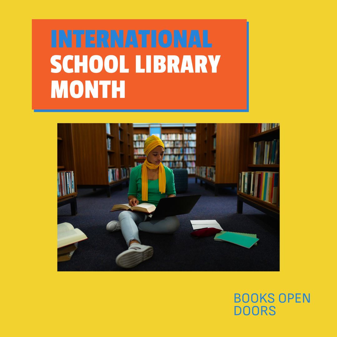 Diverse Student Celebrating International School Library Month