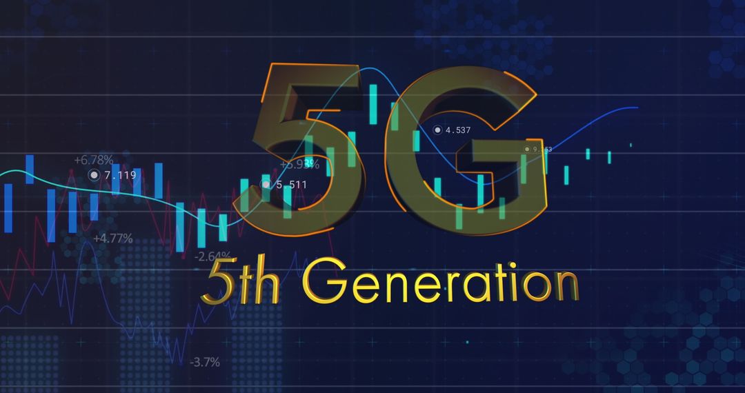 5G Technology Overlays Financial Data in Digital Concept