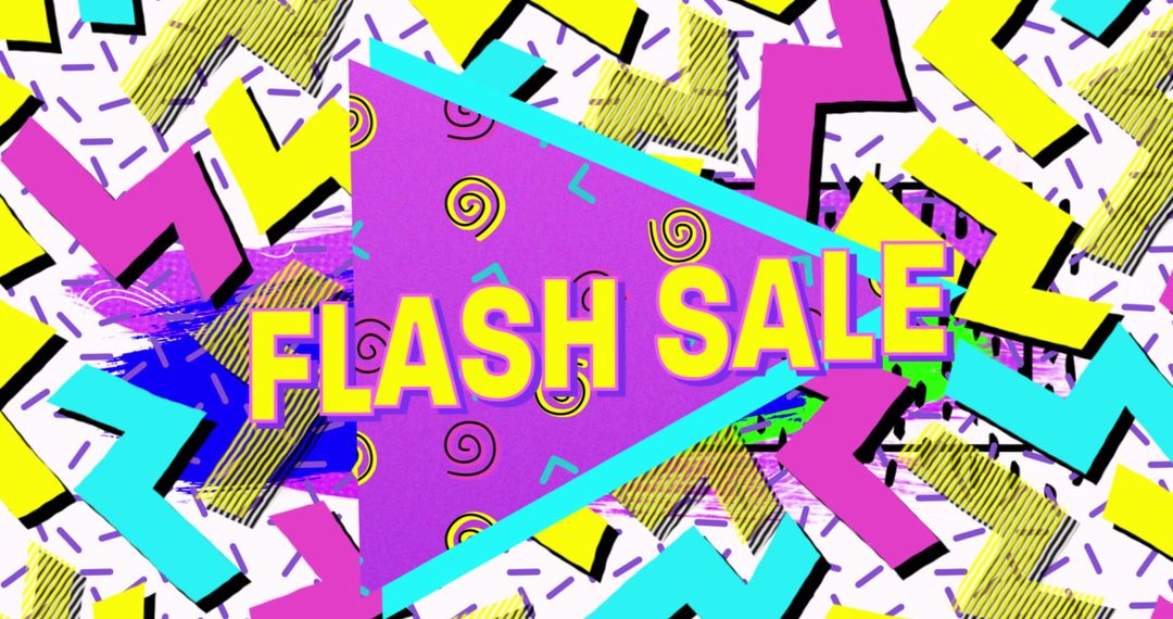 Colorful Abstract Flash Sale Banner with Vibrant Shapes