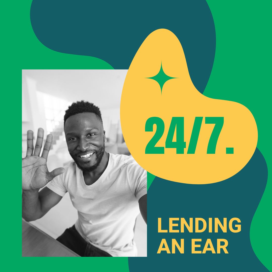 Smiling Man Promotes Samaritans Awareness and Support