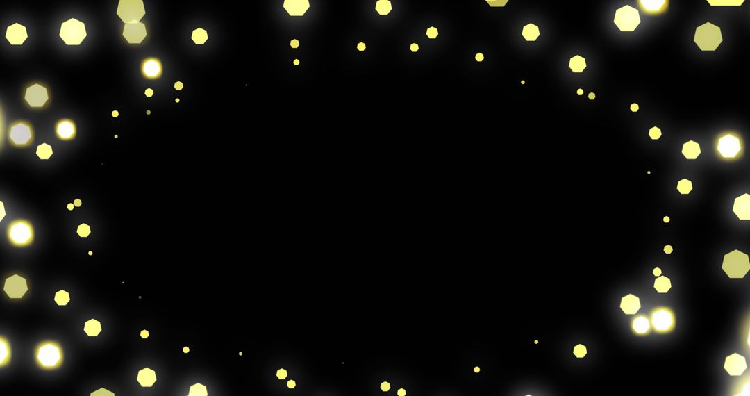 Luminous Hexagonal Rings with Golden Glow and Cosmic Effects