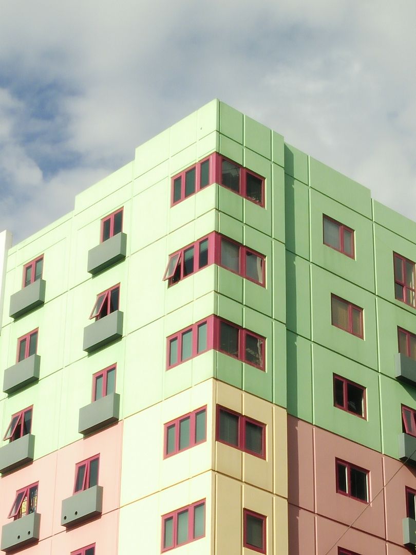 Colorful Modern Apartment Building with Geometric Architecture - Free Images, Stock Photos and Pictures on Pikwizard.com