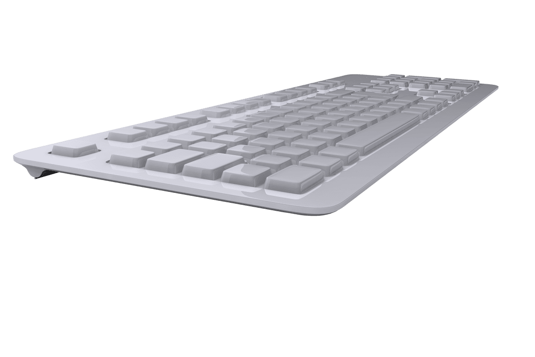 Transparent 3D Model of Modern Keyboard Isolated