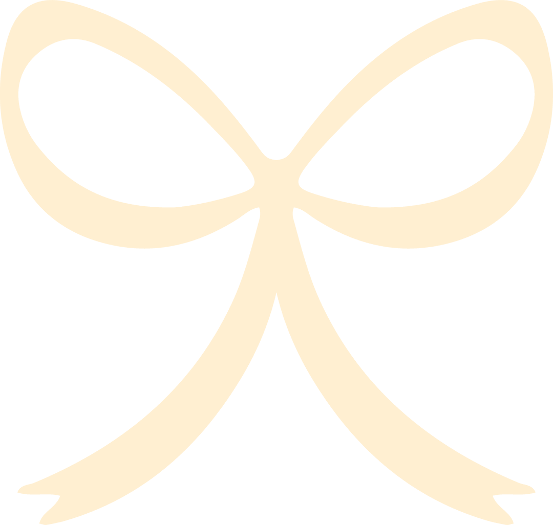 Transparent Cream Ribbon Bow on Clear Background for Elegant Decorations