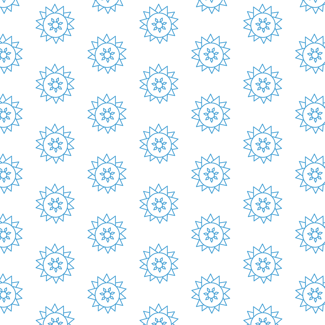 Blue Floral Pattern Illustration on Transparent Background