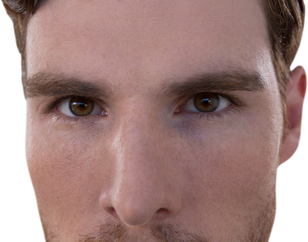 Close-Up Of Caucasian Man's Eyes On Transparent Background - Download Free Stock Images Pikwizard.com