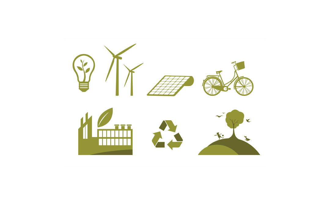Ecology and Recycling Icons Collection on Transparent Background