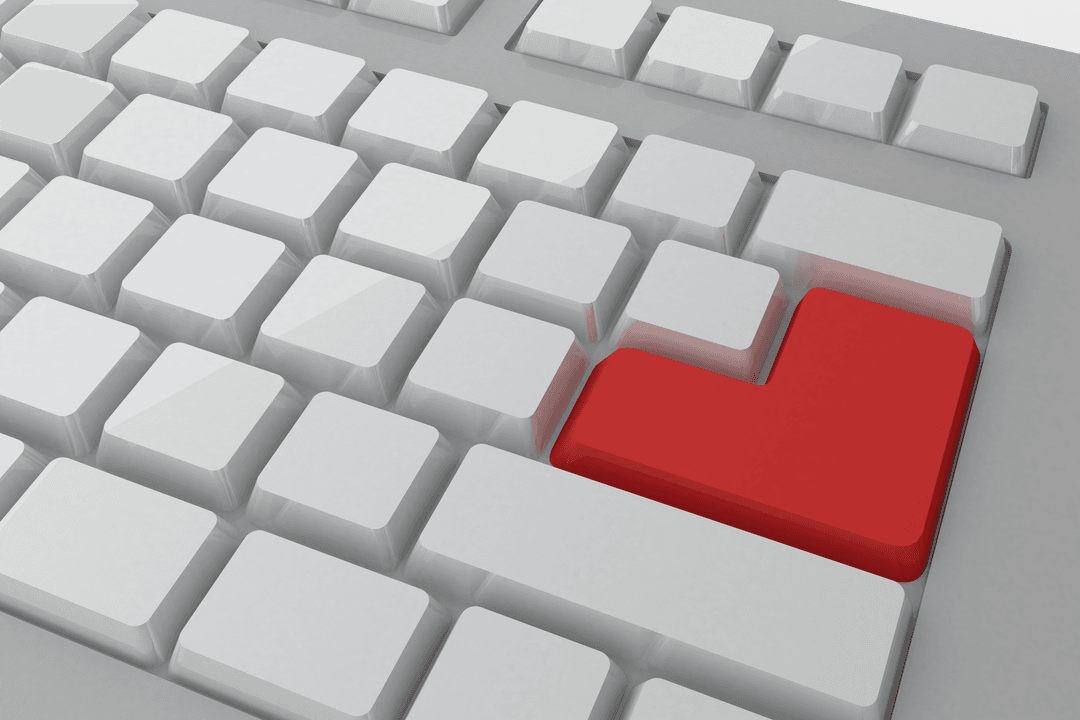 Red Keyboard Enter Key Digital Concept Transparent Background