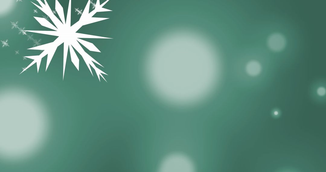Elegant Snowflakes on Green Festive Background