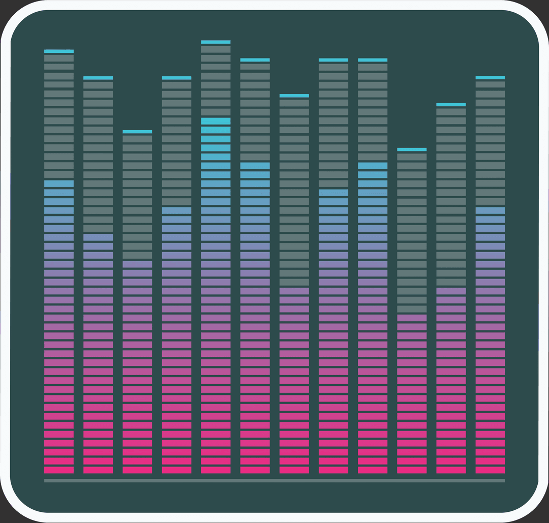 Colorful Digital Equalizer on Transparent Background
