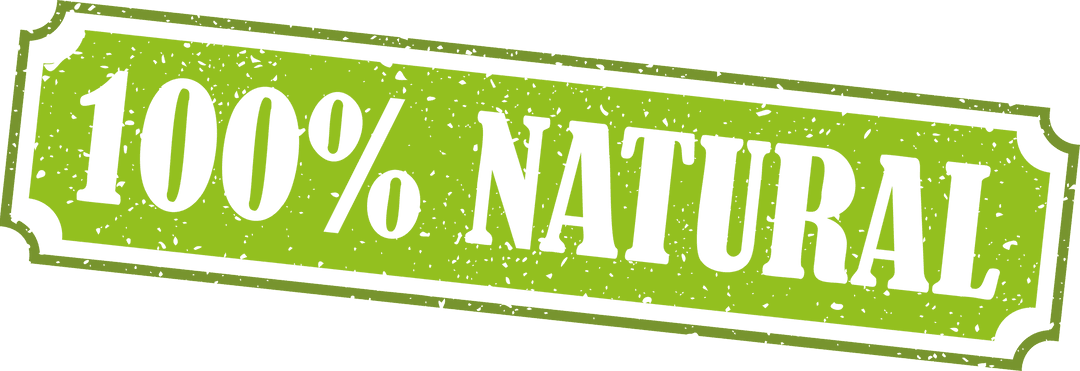 100 Percent Natural Label on Transparent Background