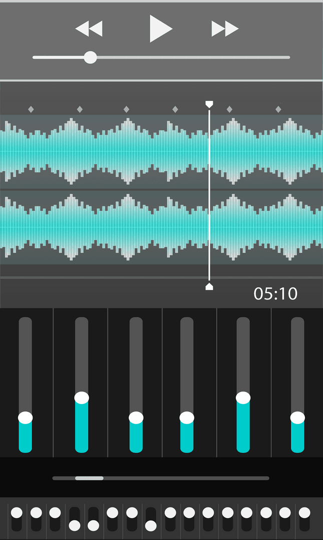 Digital Sound Interface on Transparent Background Illustration
