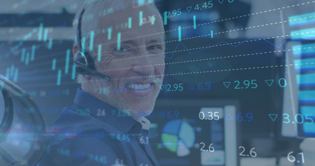 Businessman Engaging in Financial Data Analysis