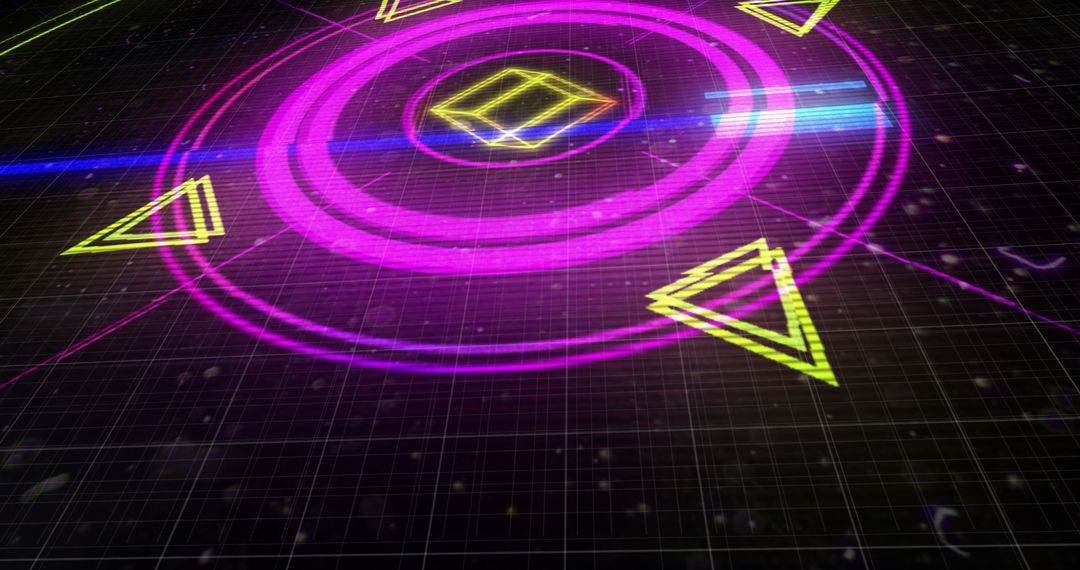 Vibrant Neon Digital Interface in Futuristic Style