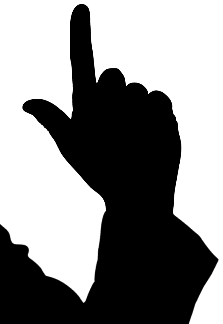 Transparent Finger Pointing Gesture Silhouette