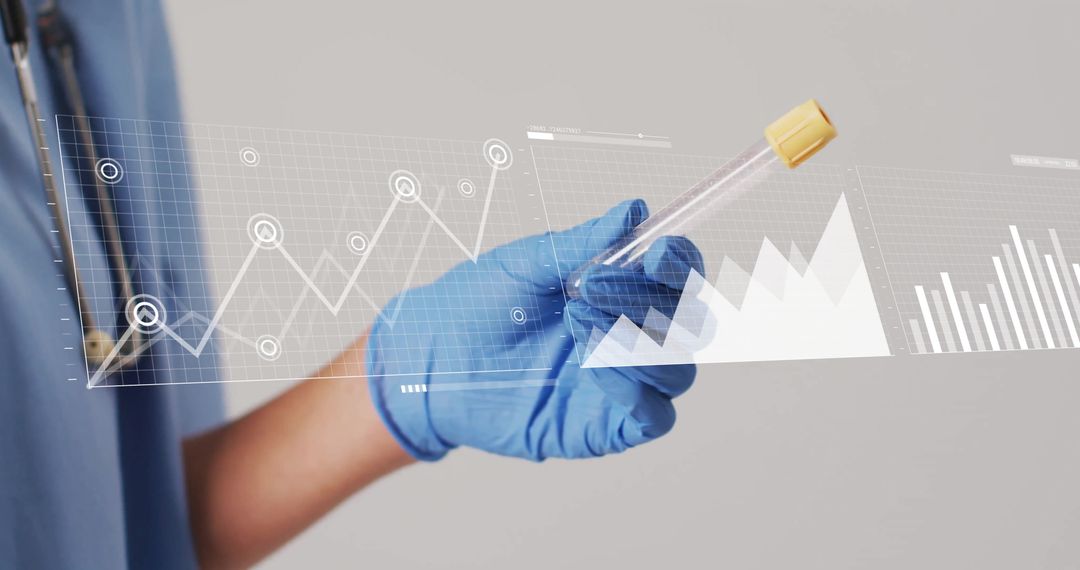 Scientific Research Innovation Concept with Data Analysis and Test Tube