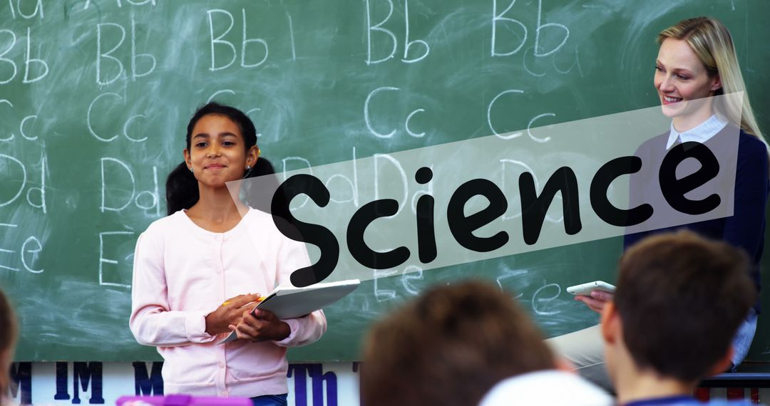 Confident Student and Teacher in Classroom Learning Environment