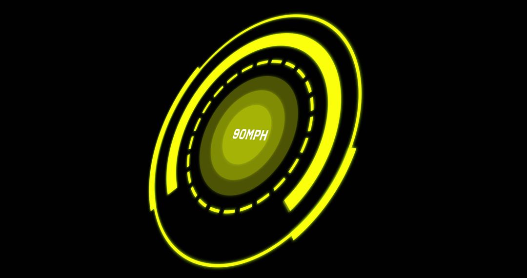 Abstract Futuristic Digital Speedometer Display in High Contrast