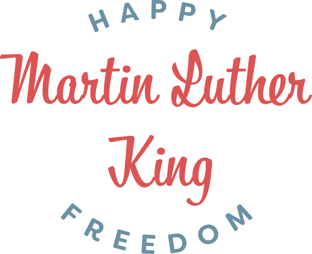 Illustration of Martin Luther King Text on Transparent Background