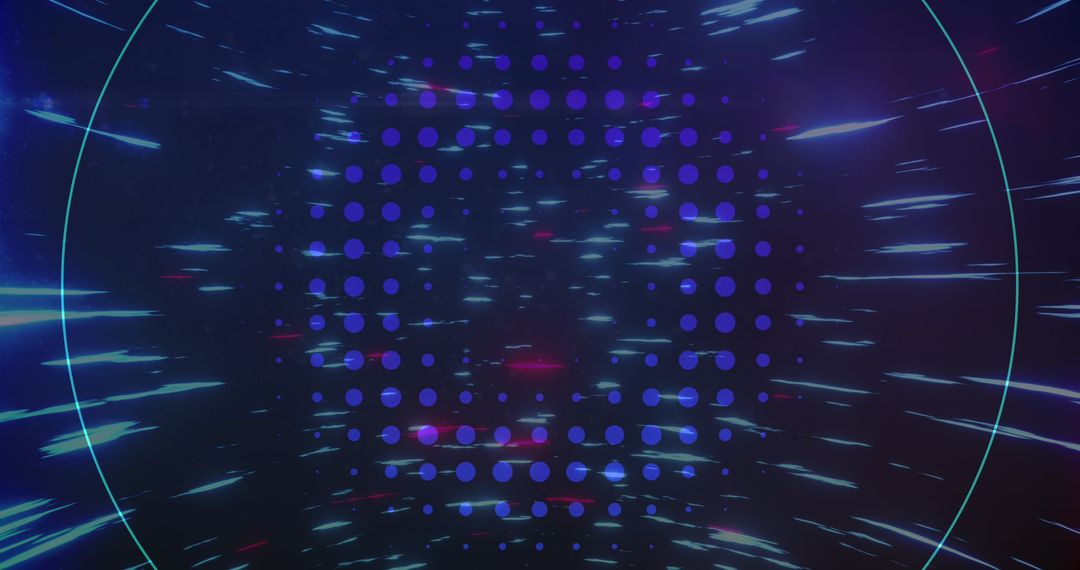 Dynamic Blue and Pink Lights with Circular Pattern Background