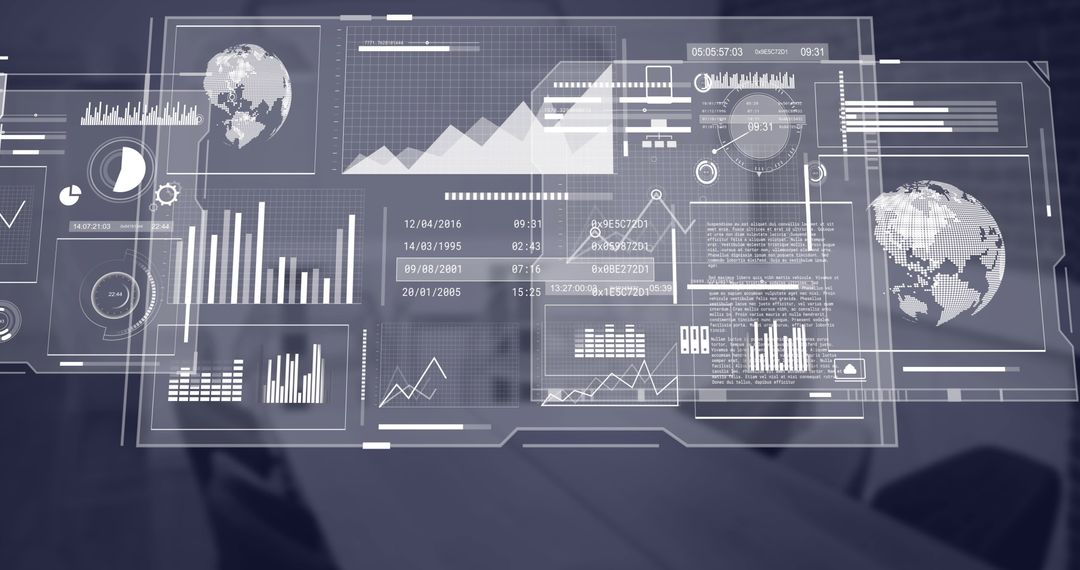 Digital Interface Featuring Data Analytics and Global Business Insights