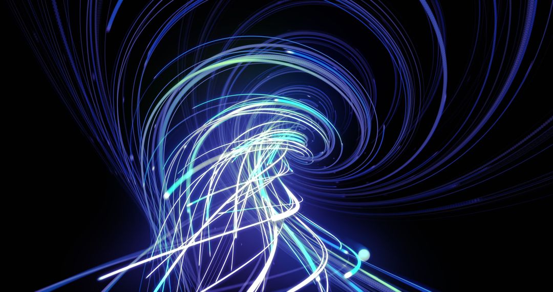 Dynamic Light Trails on a Black Background