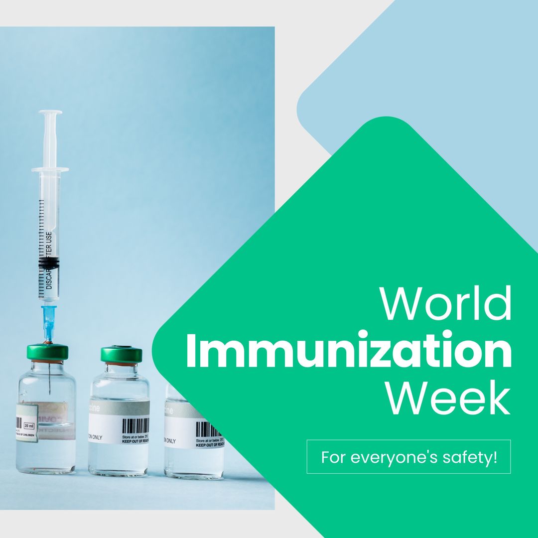 World Immunization Week Promotion with Vaccine and Syringe Background - Download Free Stock Templates Pikwizard.com