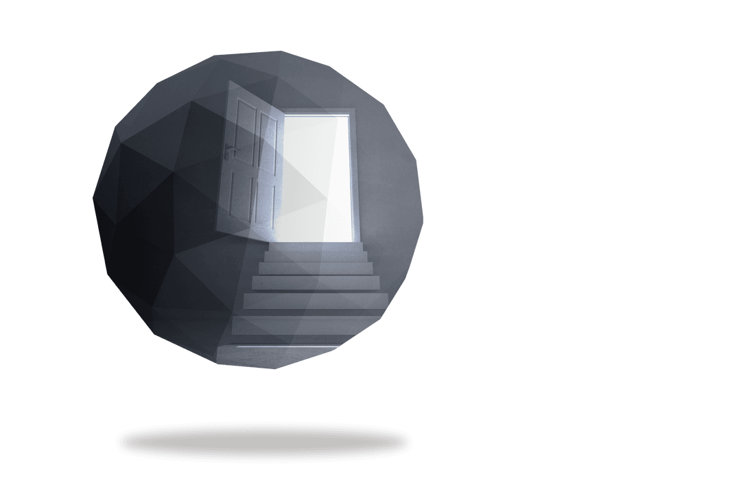 Open Door on Transparent Geometric Surface Art