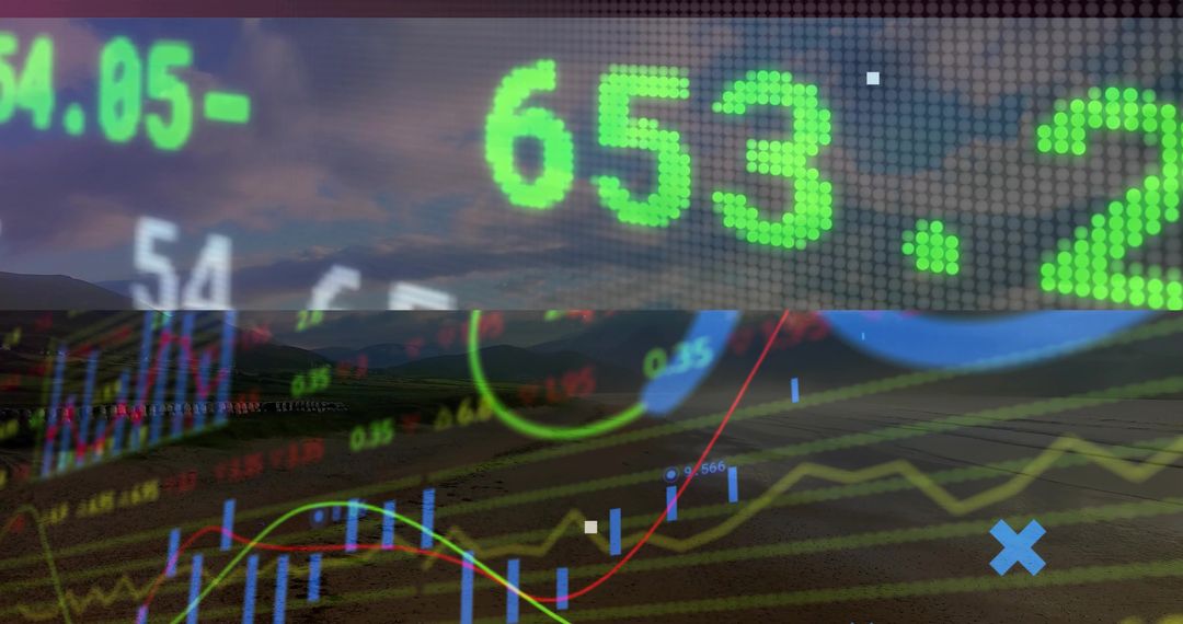 Blending Stock Market Analytics with Rural Dawn Landscape