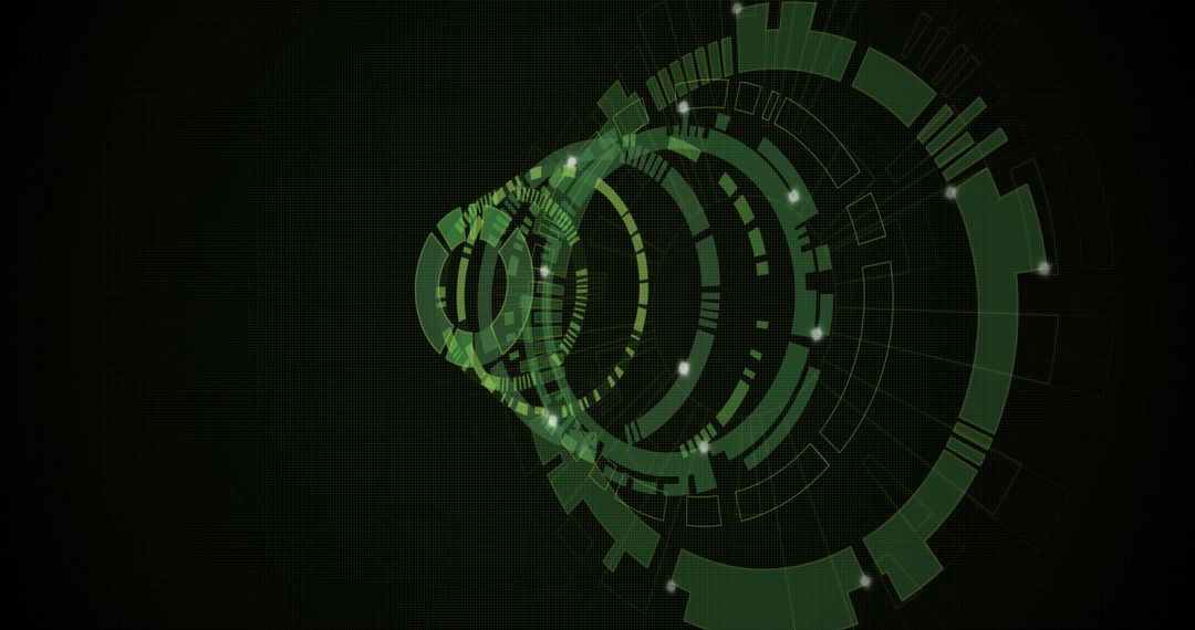 Futuristic Digital Technology Interface with Moving Circles