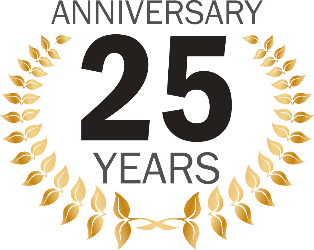 Anniversary 25 Years Vector Laurel Wreath Transparent Background