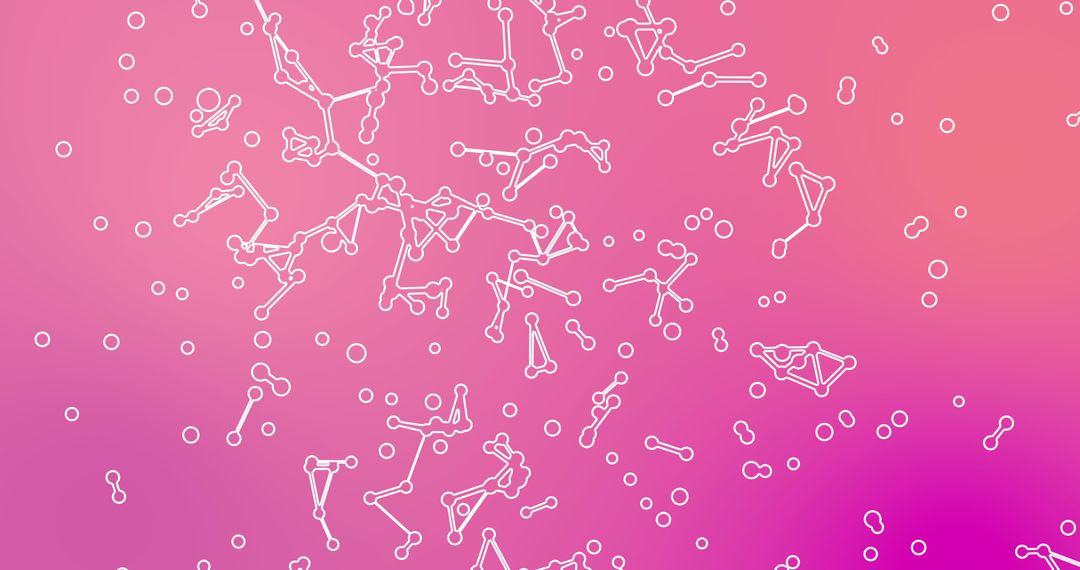 Abstract Network Connections on Vibrant Pink Background