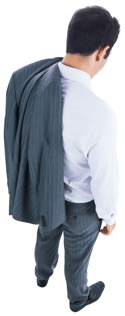 Transparent Businessman in Suit from Elevated View