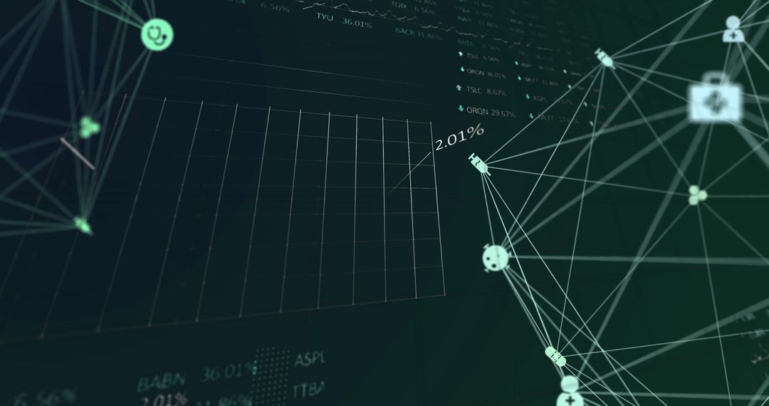 Futuristic Medical Data Visualization with Digital Network