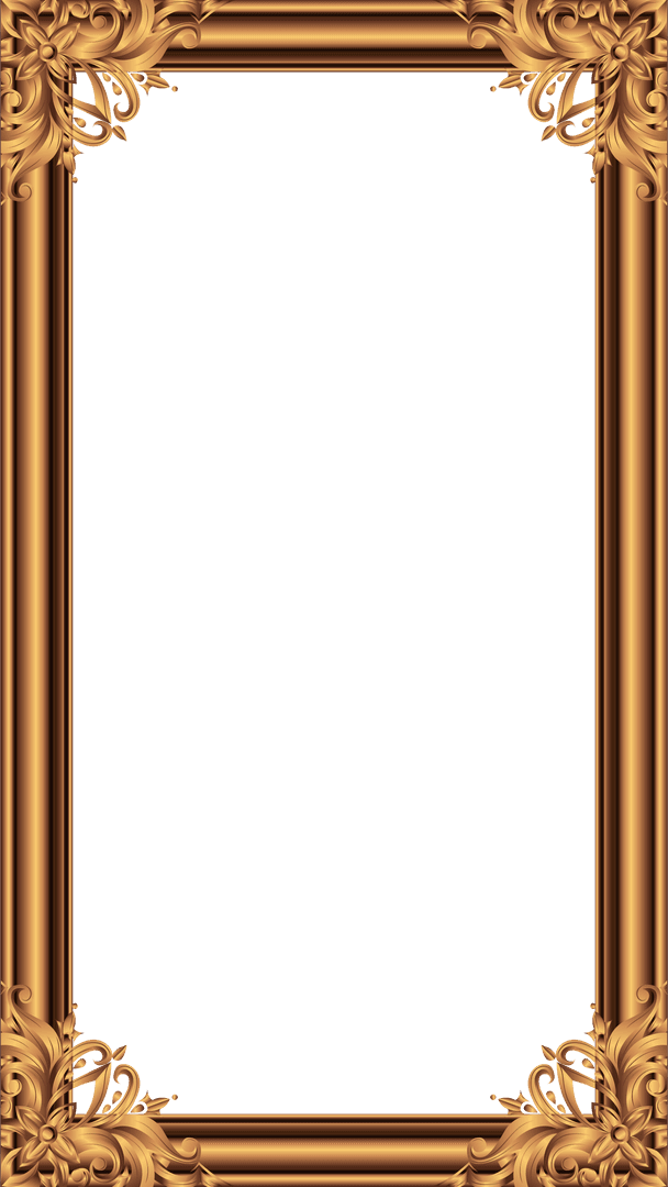 Elegant Baroque Ornamental Frame with Golden Floral Scrolls