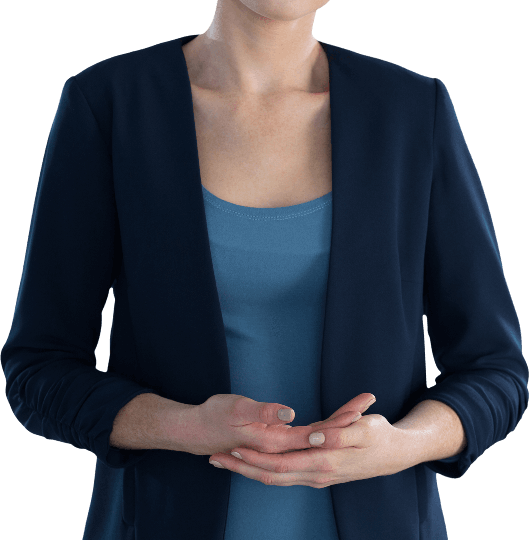 Transparent Professional Businesswoman Gesture