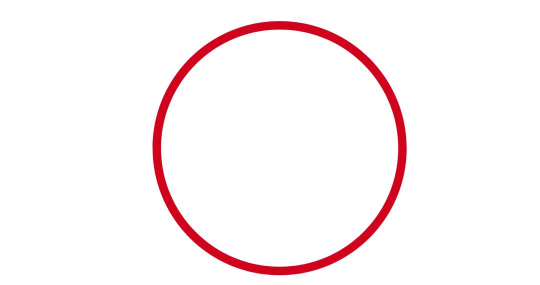 Red Circle with Copy Space on White Background