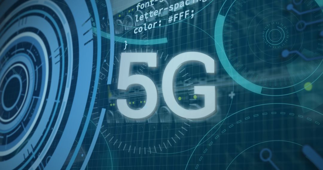 Digital Interface Showing 5G Network Connectivity