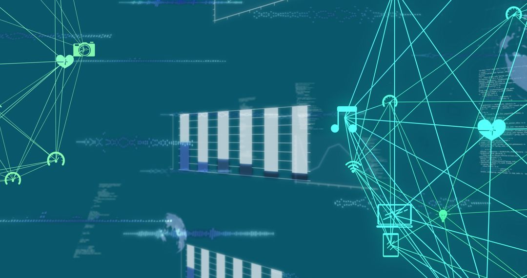 Digital Network Infographic with Media Icons