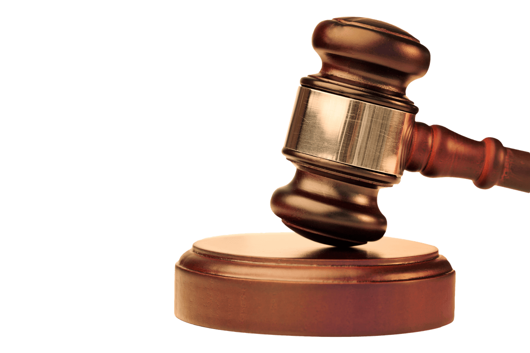 Wooden Judge's Gavel PNG on Transparent Background